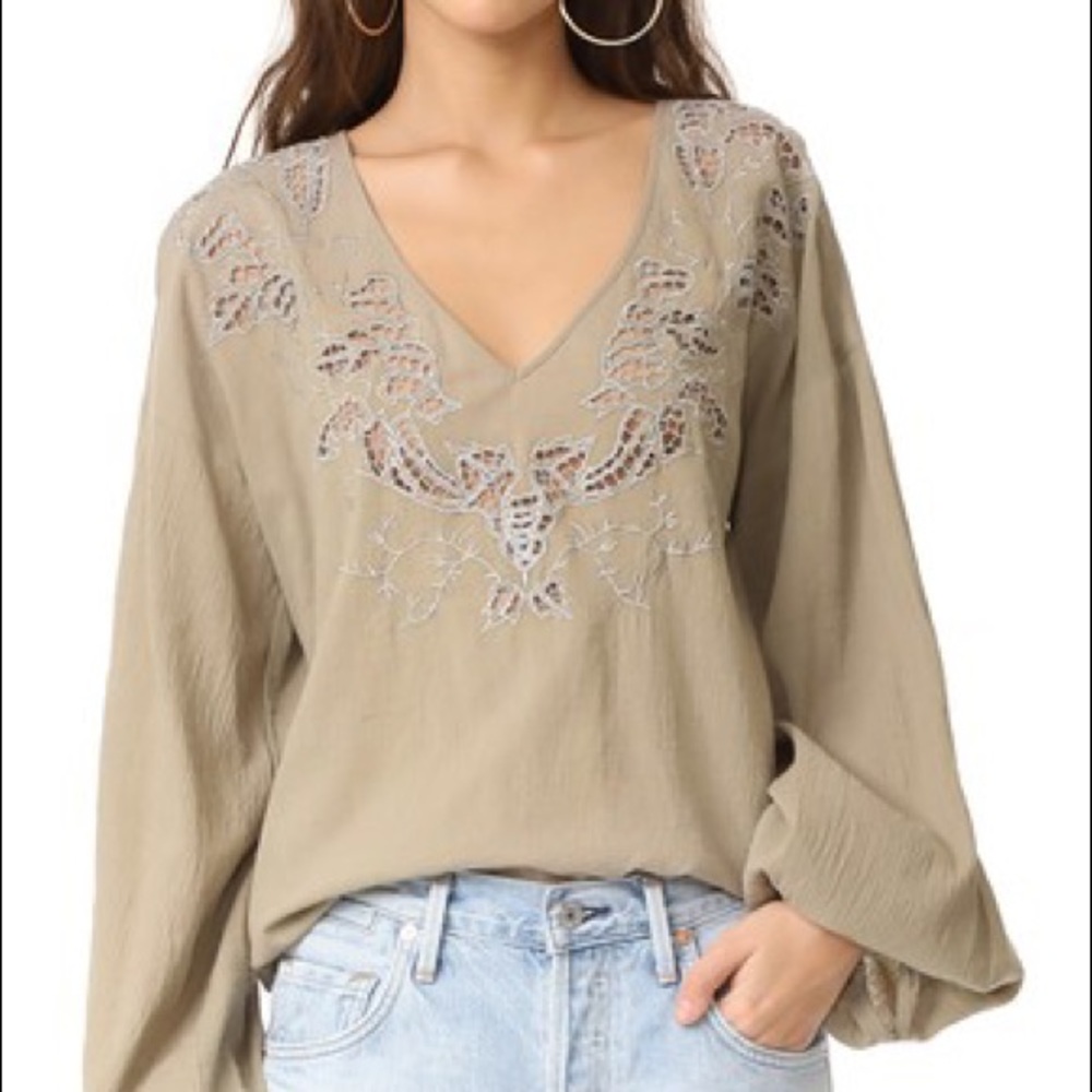 ONE TEASPOON Honey Rider Hand Cut Top In Ochre S - Picture 2 of 7